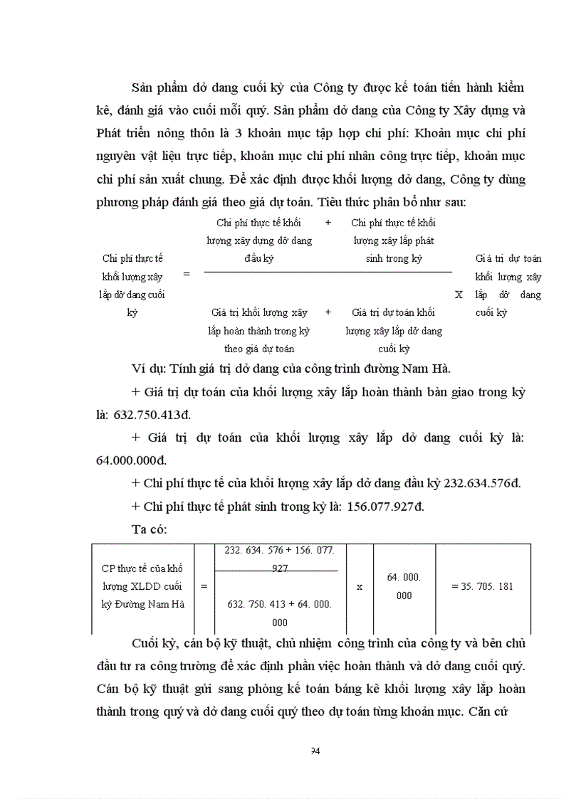 image for page Hoàn thiện công tác hạch toán chi phí sản xuất và tính giá thành sản phẩm xây lắp tại Công ty Xây dựng và Phát triển nông thôn