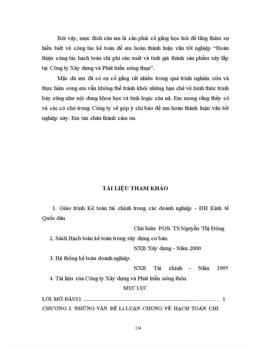 image for page Hoàn thiện công tác hạch toán chi phí sản xuất và tính giá thành sản phẩm xây lắp tại Công ty Xây dựng và Phát triển nông thôn