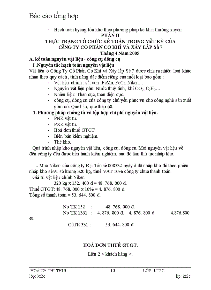 image for page Báo cáo tổng hợp tại Công Ty Cổ Phần Cơ Khí Và Xây Lắp Số 7