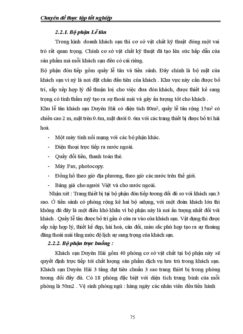 image for page Công tác quản lý kinh doanh dịch vụ tại Cty CP TM & DL Duyên Hải - Hải Phòng