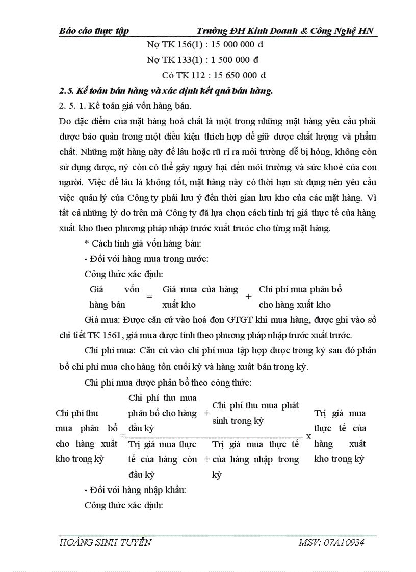 image for page Thực tế công tác kế toán tại công ty cổ phần hóa chất