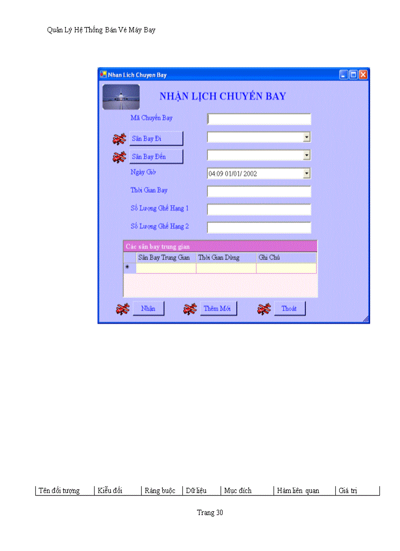 image for page Phần Mềm Quản Lý Bán Vé Chuyến Bay