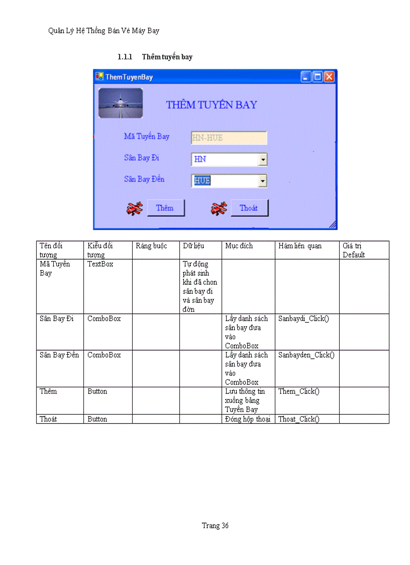 image for page Phần Mềm Quản Lý Bán Vé Chuyến Bay