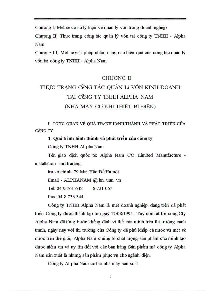 image for page Một số biện pháp nhằm nâng cao hiệu quả sử dụng vốn tại công ty Alpha Nam Nhà máy cơ khí thiết bị điện Alpha Nam