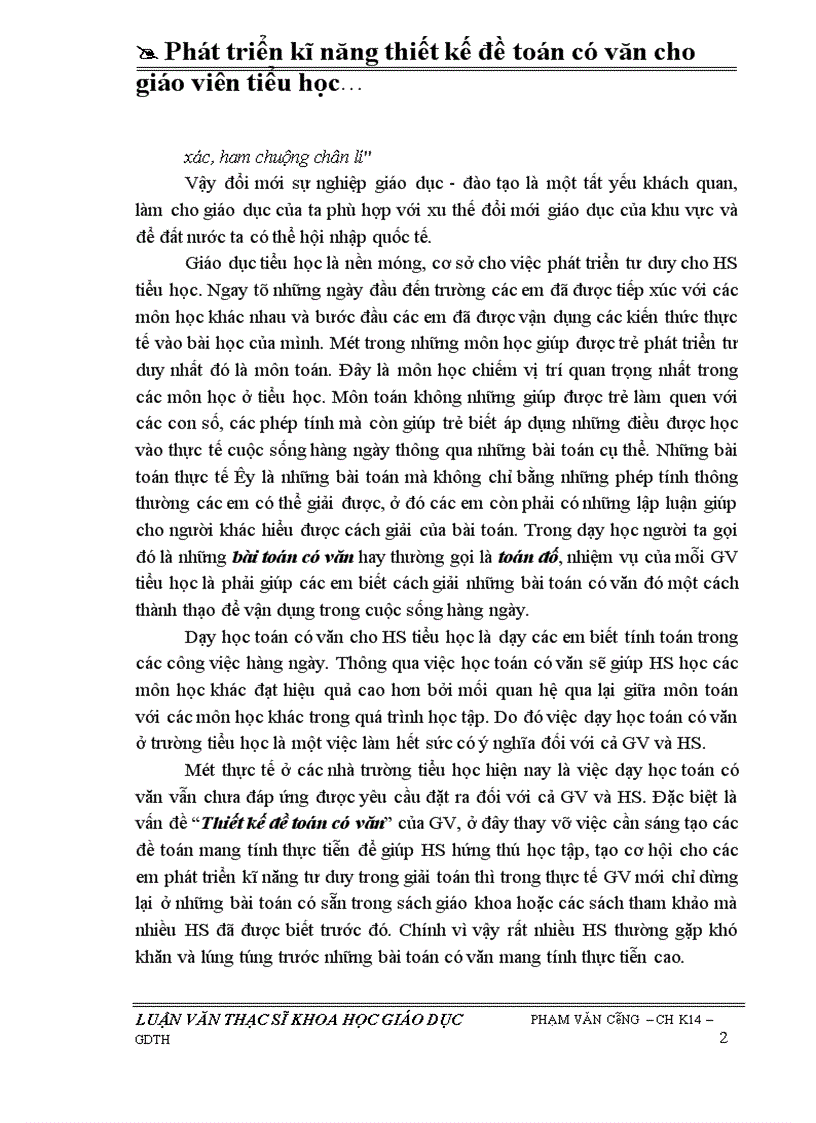 image for page Phát triển kĩ năng thiết kế đề toán có văn cho GV tiểu học qua việc khai thác bài toán Tìm số trung bình cộng ở lớp 4