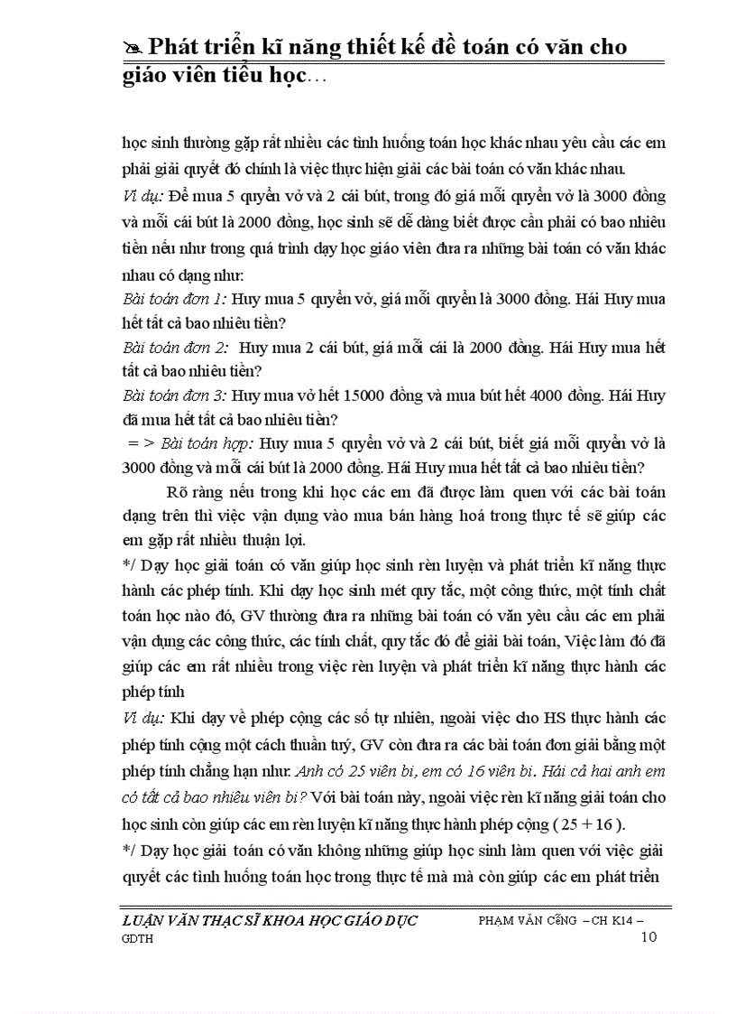 image for page Phát triển kĩ năng thiết kế đề toán có văn cho GV tiểu học qua việc khai thác bài toán Tìm số trung bình cộng ở lớp 4