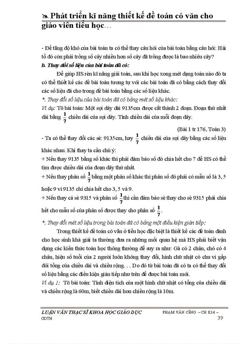 image for page Phát triển kĩ năng thiết kế đề toán có văn cho GV tiểu học qua việc khai thác bài toán Tìm số trung bình cộng ở lớp 4