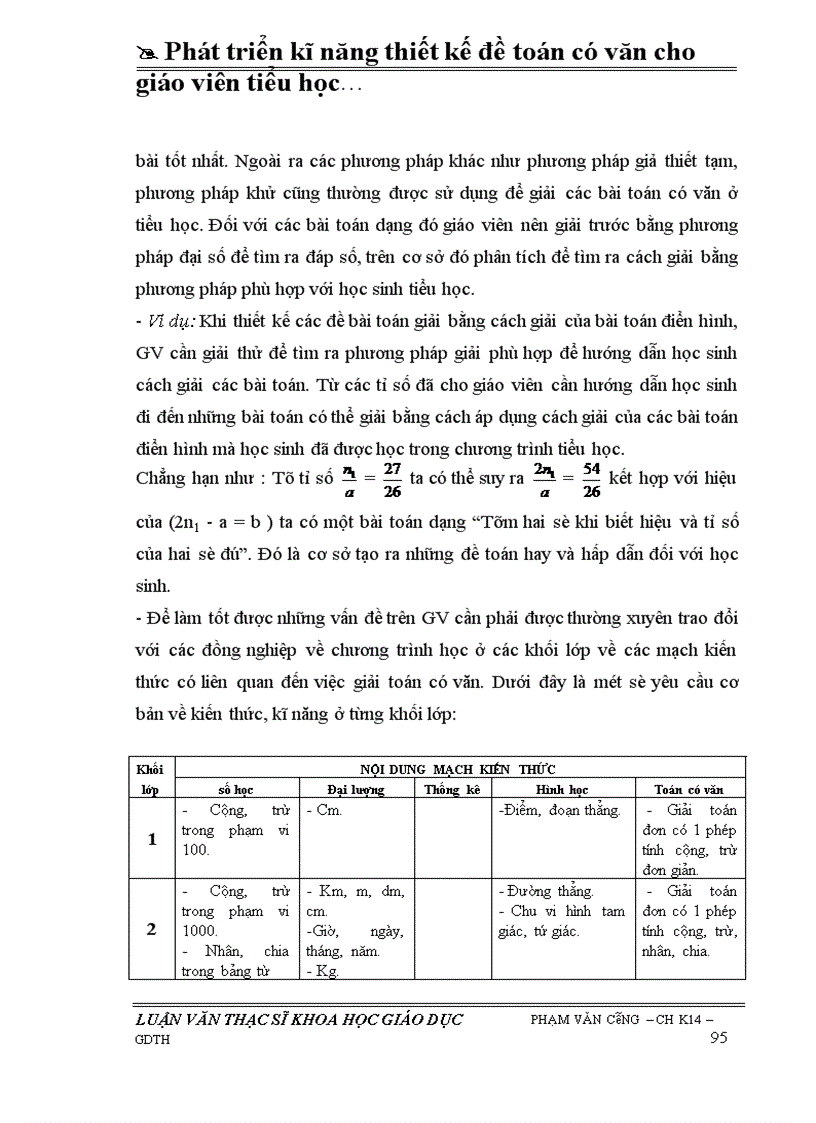 image for page Phát triển kĩ năng thiết kế đề toán có văn cho GV tiểu học qua việc khai thác bài toán Tìm số trung bình cộng ở lớp 4