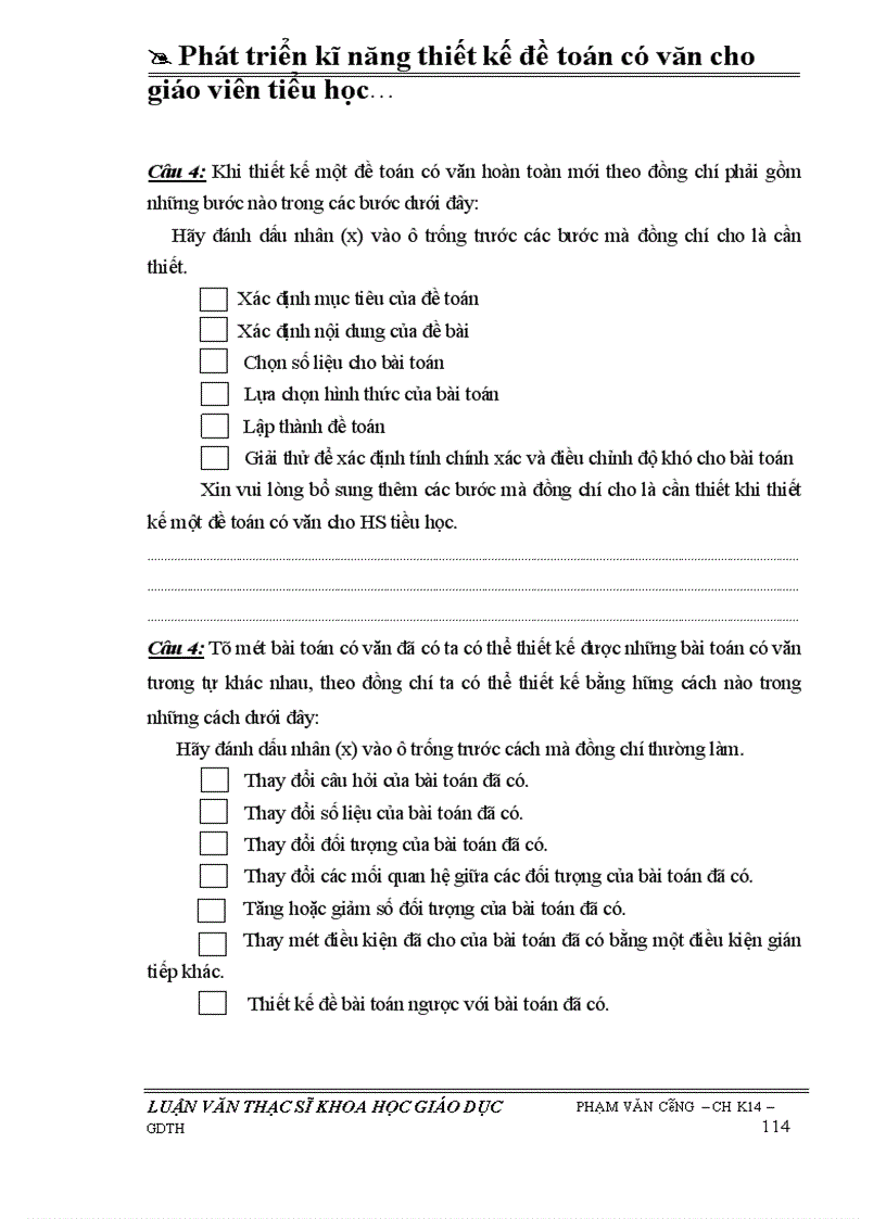 image for page Phát triển kĩ năng thiết kế đề toán có văn cho GV tiểu học qua việc khai thác bài toán Tìm số trung bình cộng ở lớp 4