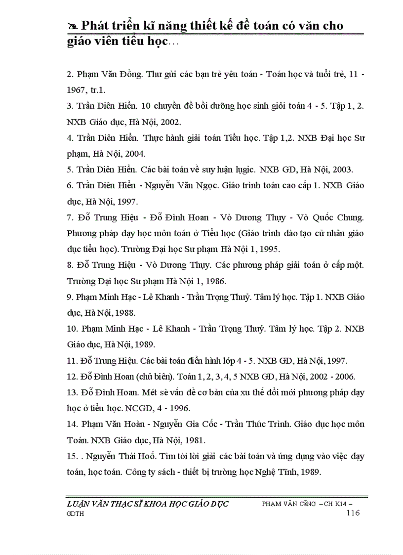 image for page Phát triển kĩ năng thiết kế đề toán có văn cho GV tiểu học qua việc khai thác bài toán Tìm số trung bình cộng ở lớp 4