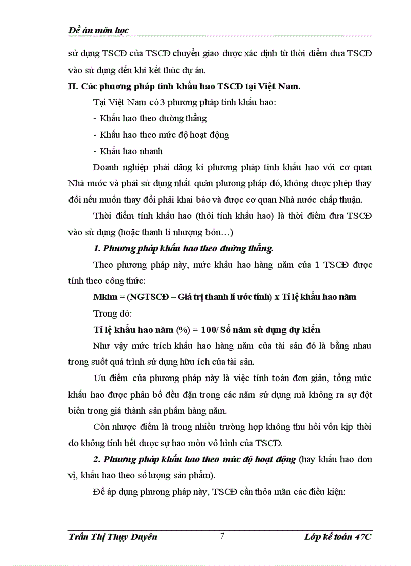 image for page Đề án môn học Có nên áp dụng thêm phương pháp khấu hao nhanh của Mỹ vào Việt Nam hiện nay?