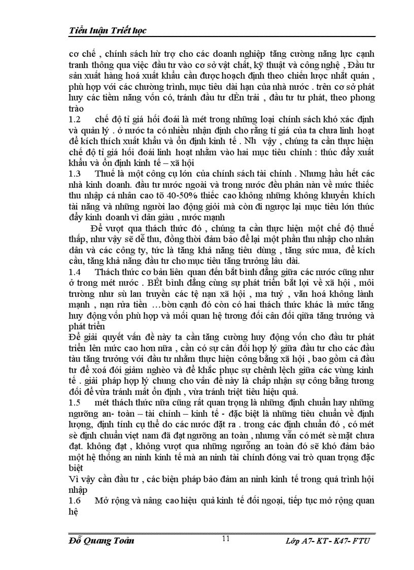 image for page Tiểu luận Triết học: Phép biện chứng về mối liên hệ phổ biến và vận dụng phần tích mối liên hệ giữa xây dựng nền kinh tế độc lập, tự chủ với chủ - Động hội nhập kinh tế quốc tế.
