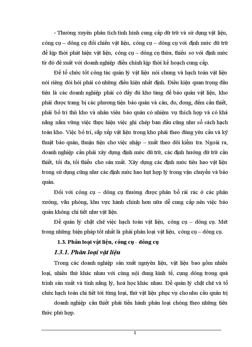 image for page Hạch toán chi tiết đối với vật liệu và công cụ - dụng cụ tại Công ty TNHH tơ tằm Thăng Long.