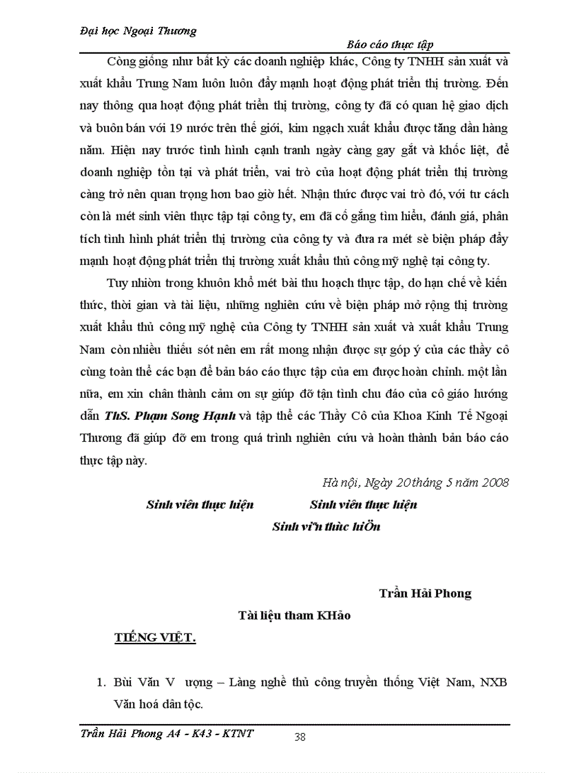 image for page Một số biện pháp nhằm mở rộng thị trường xuất khẩu thủ công mỹ nghệ của Công ty TNHH sản xuất và xuất khẩu Trung Nam