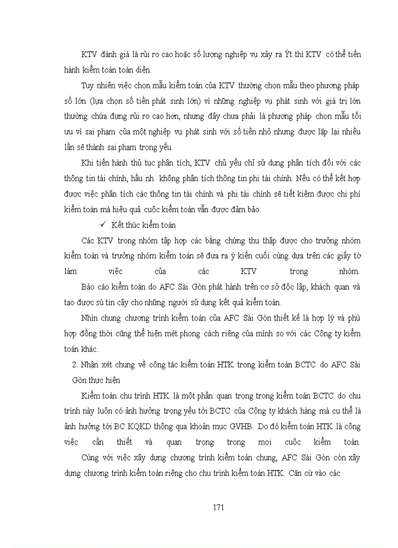 image for page Hoàn thiện quy trình kiểm toán HTK trong kiểm toán BCTC tại Công ty kiểm toán và tư vấn tài chính kế toán (AFC Sài Gòn)