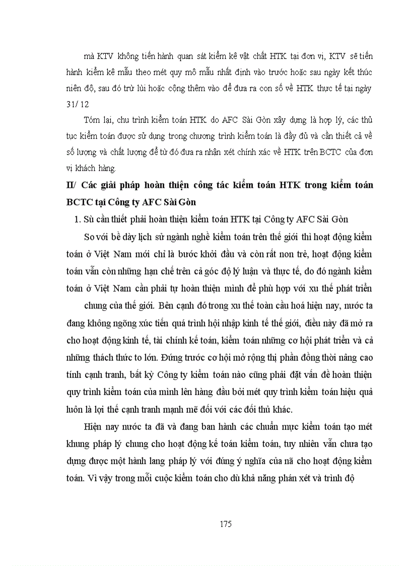 image for page Hoàn thiện quy trình kiểm toán HTK trong kiểm toán BCTC tại Công ty kiểm toán và tư vấn tài chính kế toán (AFC Sài Gòn)