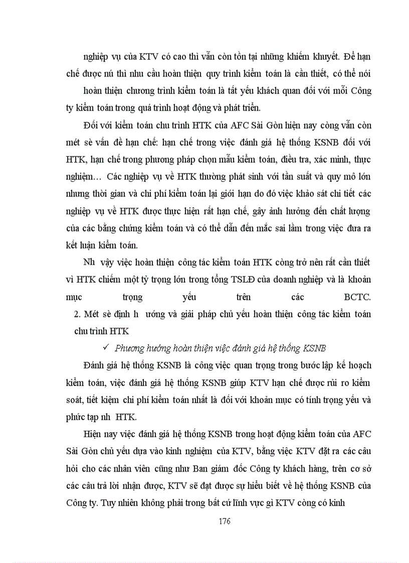 image for page Hoàn thiện quy trình kiểm toán HTK trong kiểm toán BCTC tại Công ty kiểm toán và tư vấn tài chính kế toán (AFC Sài Gòn)