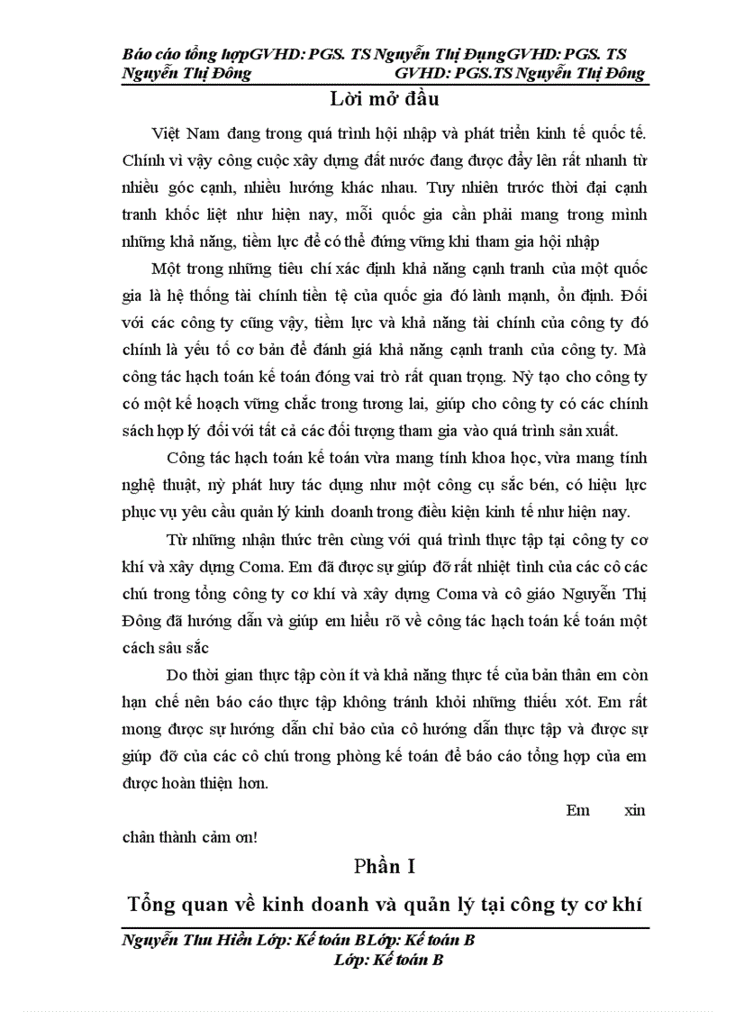 image for page Báo cáo thực tập tại công ty cơ khí và xây lắp Coma