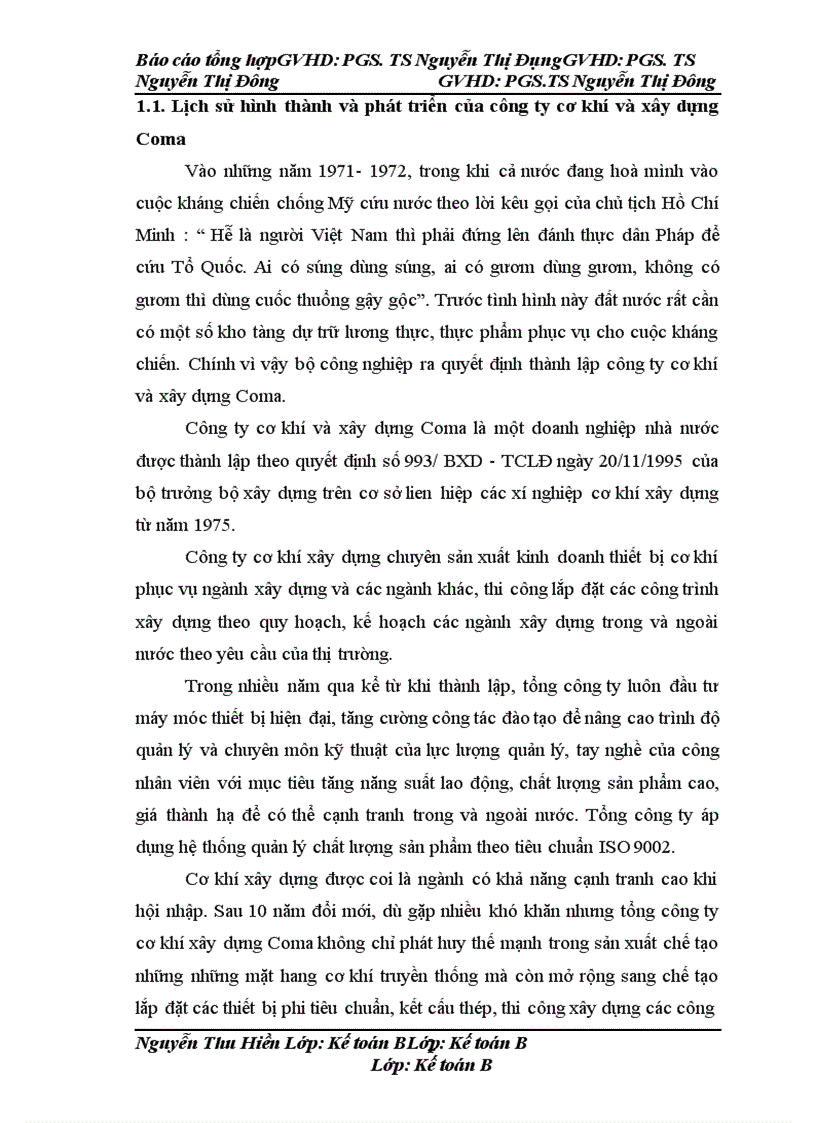 image for page Báo cáo thực tập tại công ty cơ khí và xây lắp Coma