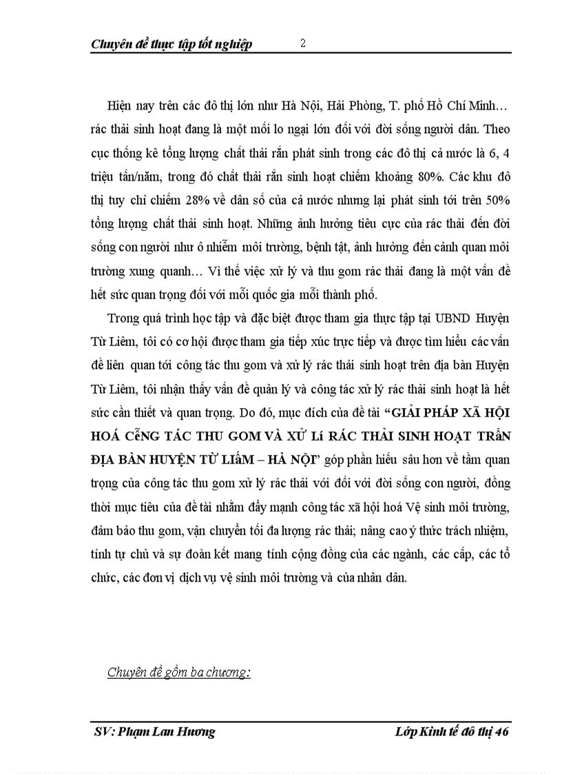 image for page Giải pháp xã hội hoá công tác thu gom và xử lý rác thải sinh hoạt trên địa bàn huyện từ liêm – hà nội