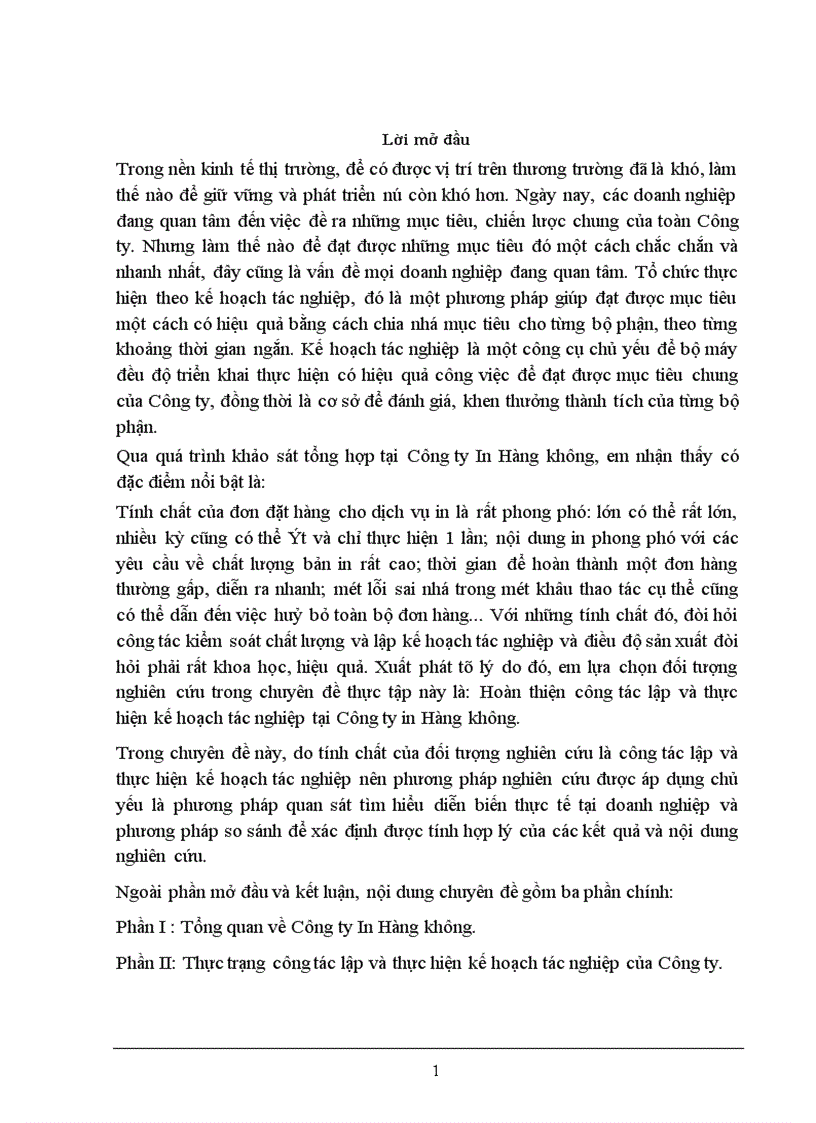 image for page Hoàn thiện công tác lập và thực hiện kế hoạch tác nghiệp tại Công ty in Hàng không