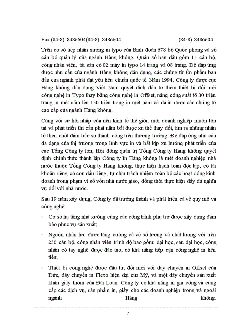 image for page Hoàn thiện công tác lập và thực hiện kế hoạch tác nghiệp tại Công ty in Hàng không