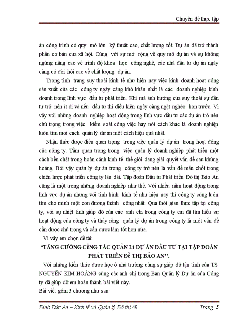image for page Tăng cường công tác quản lý dự án đầu tư tại tập đoàn phát triển đô thị bảo an