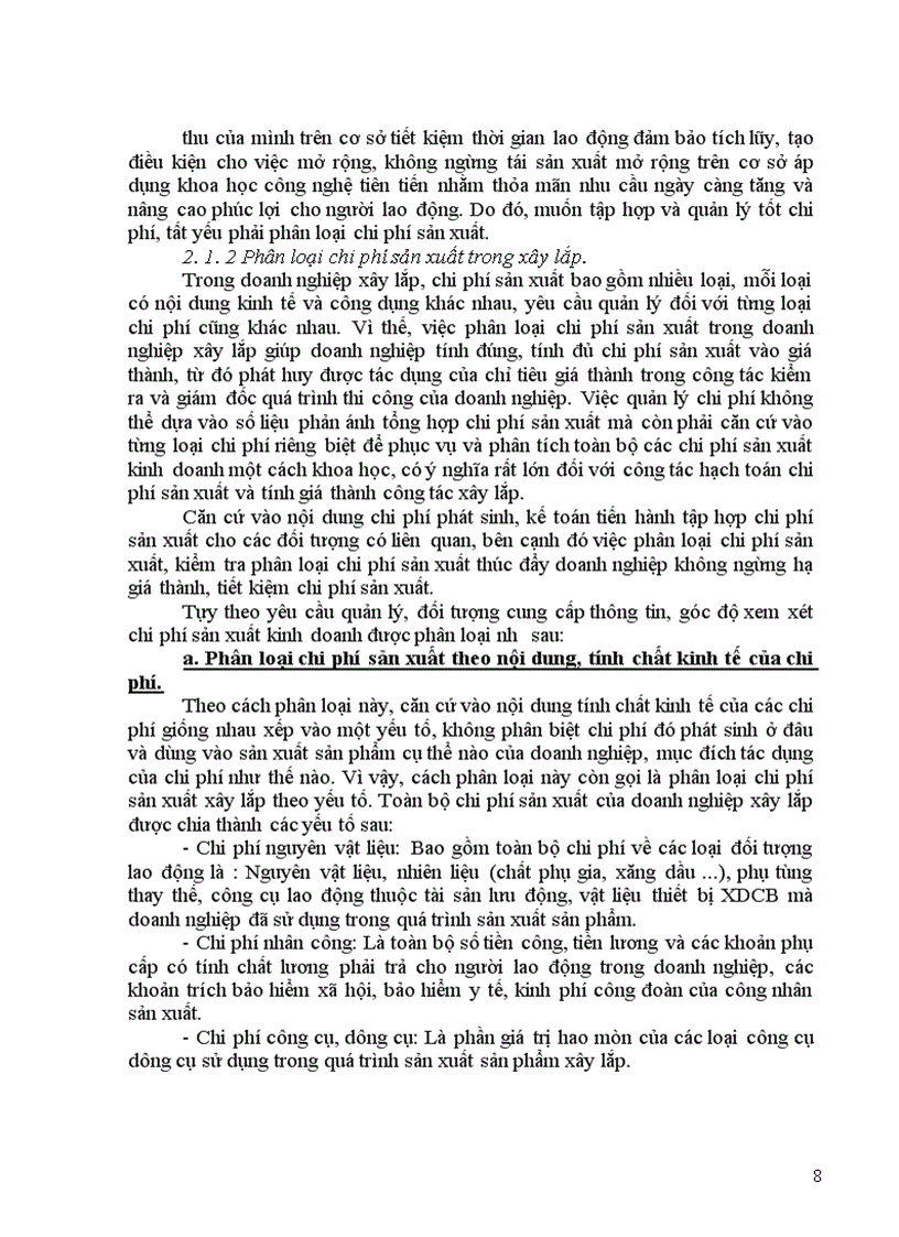 image for page Hoàn thiện kế toán chi phí sản xuất và tính giá thành sản phẩm xây lắp tại công ty cơ giới và xây lắp số 13