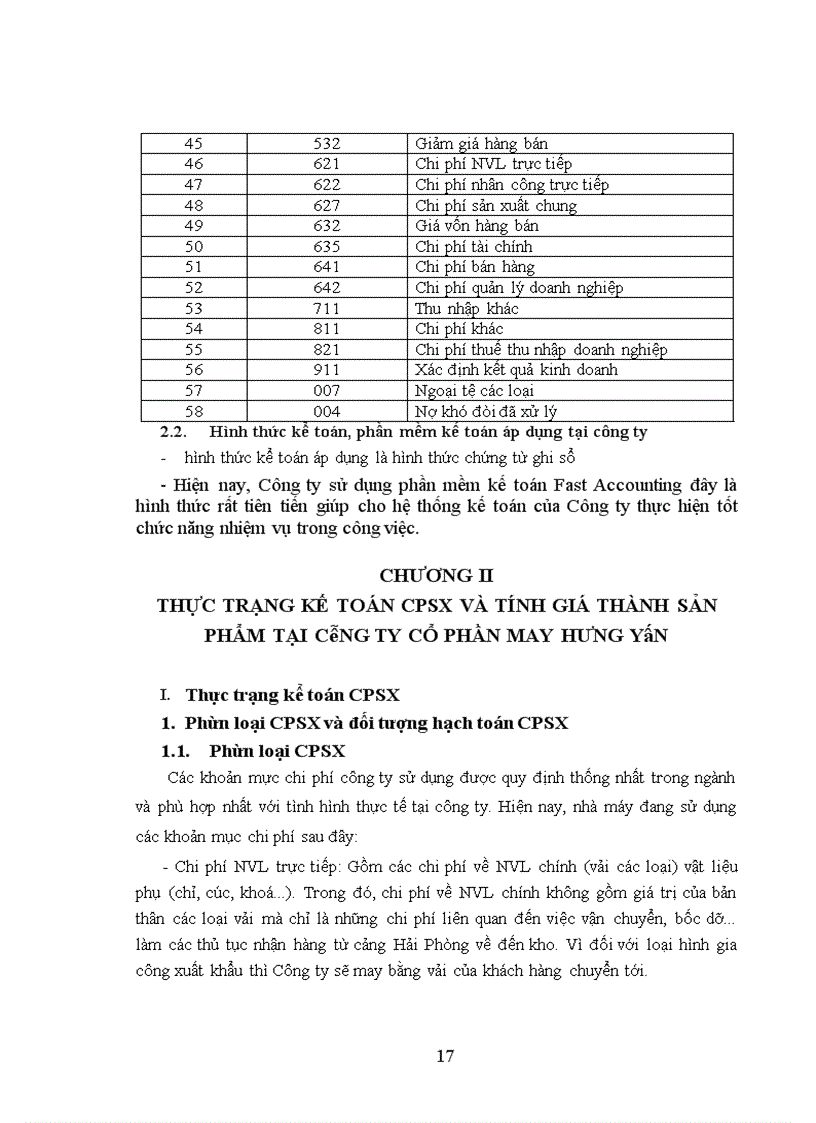 image for page Hạch toán chi phí sản xuất và tính giá thành sản phẩm tại Công ty Cổ phần May Hưng Yên