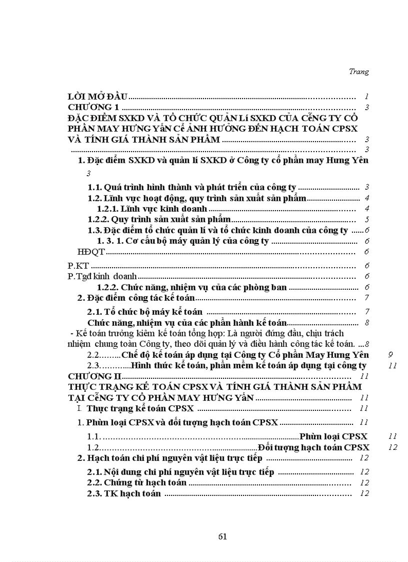 image for page Hạch toán chi phí sản xuất và tính giá thành sản phẩm tại Công ty Cổ phần May Hưng Yên