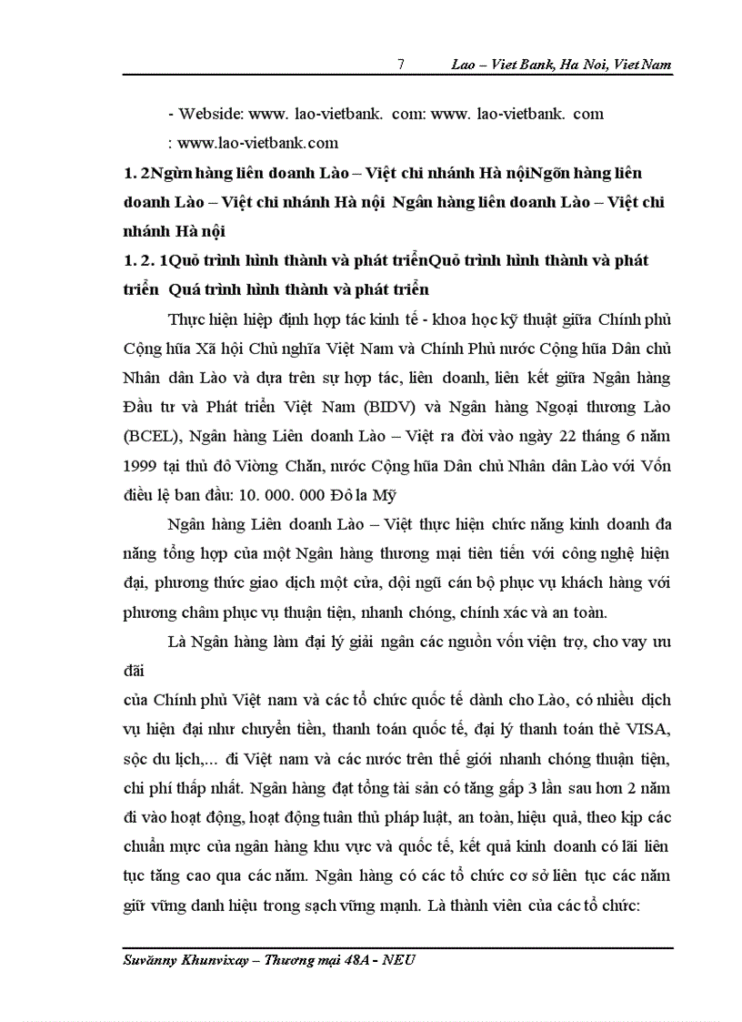 image for page Phát triển dịch vụ tại Ngân hàng Liên doanh Lào – Việt chi nhánh Hà nội