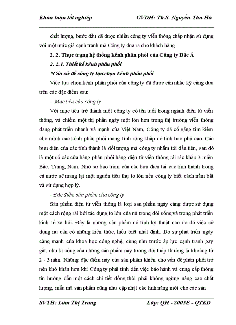 image for page Hệ thống kênh phân phối hiện tại của Công ty Cổ phần điện tử viễn thông Bắc Á