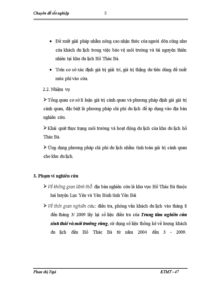 image for page Lượng giá giá trị cảnh quan khu du lịch hồ thác bà bằng phương pháp chi phí du lịch