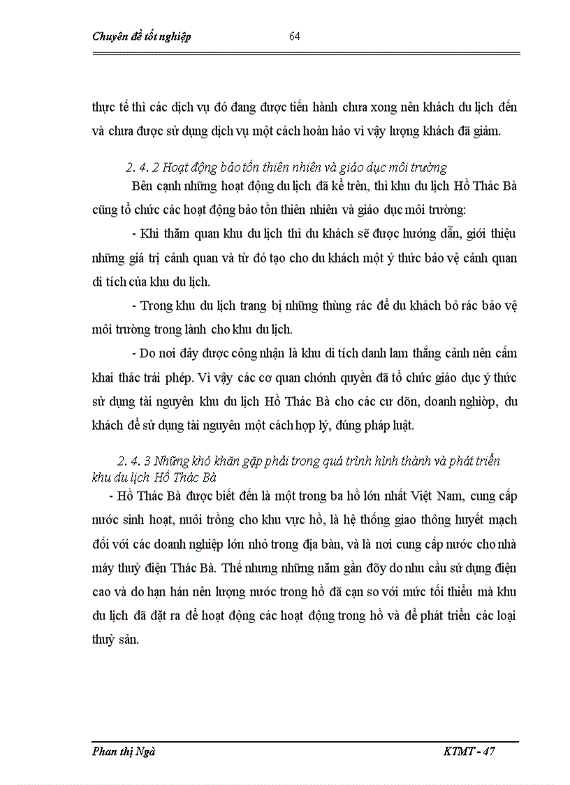 image for page Lượng giá giá trị cảnh quan khu du lịch hồ thác bà bằng phương pháp chi phí du lịch