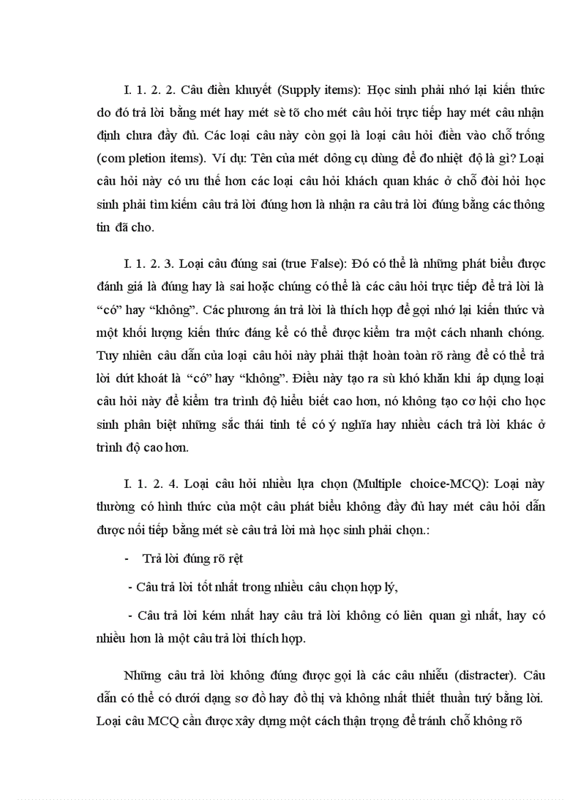 image for page Xây dựng bài kiểm tra bằng trắc nghiệm khách quan