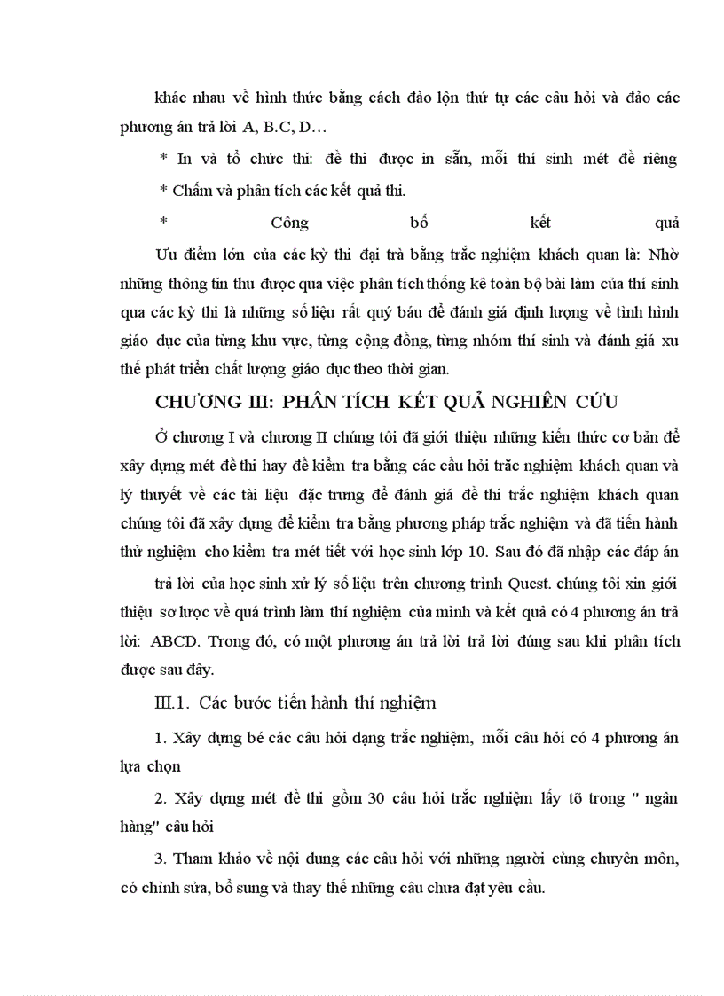 image for page Xây dựng bài kiểm tra bằng trắc nghiệm khách quan