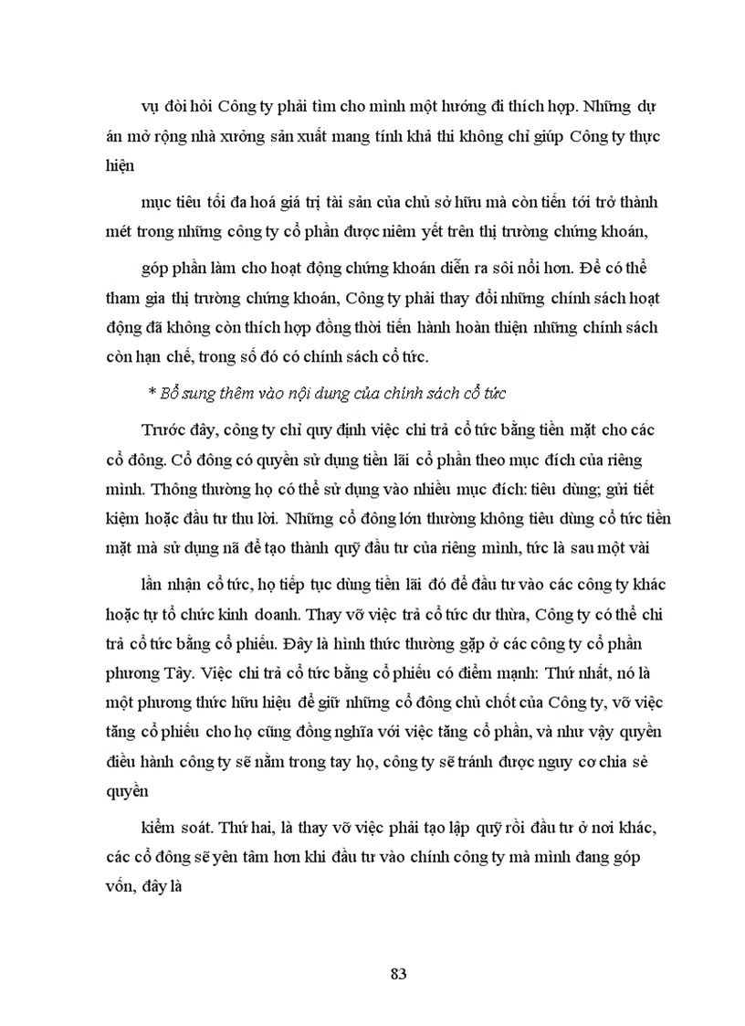 image for page Hoàn thiện chính sách cổ tức tại Công ty cổ phần Hanel xốp nhựa