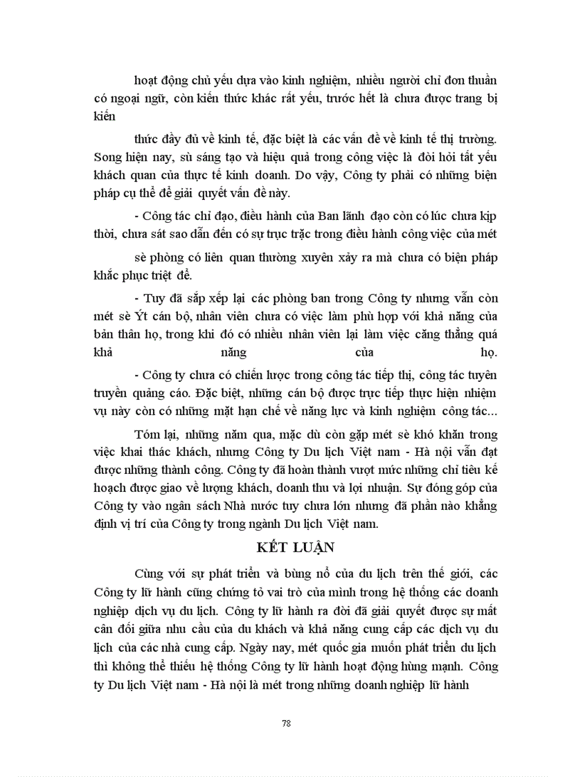 image for page Một số vấn đề về lữ hành du lịch và tình hình kinh doanh lữ hành quốc tế ở Công ty Du lịch Việt nam - Hà nội