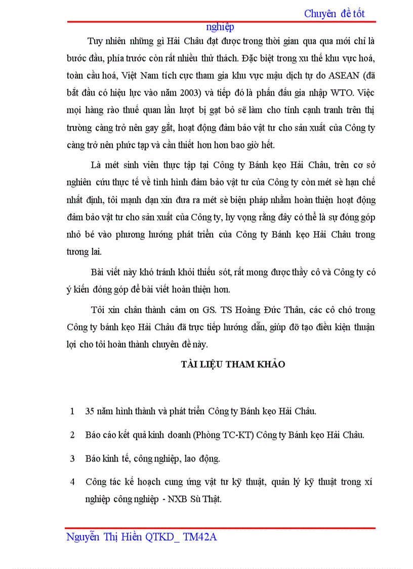 image for page Hoàn thiện hoạt động đảm bảo vật tư cho sản xuất của Công ty bánh kẹo Hải Châu