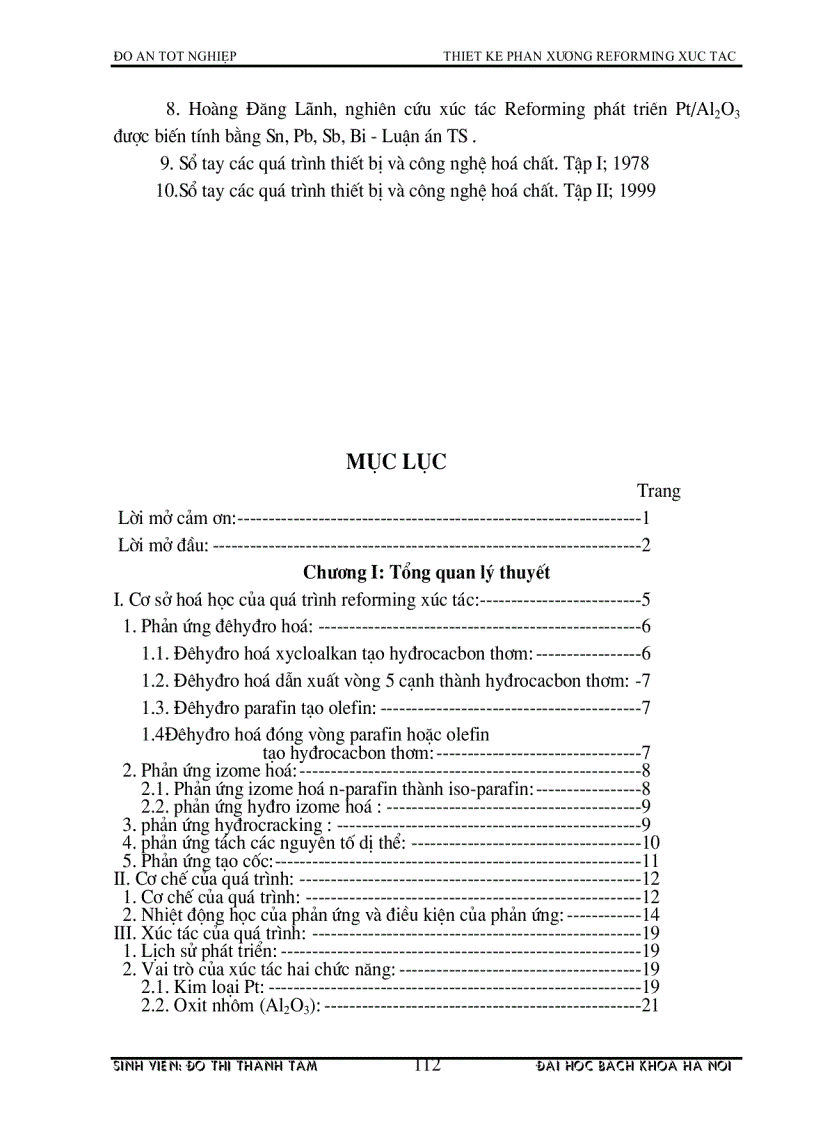 image for page Thiết kế phân xưởng reforming xúc tác