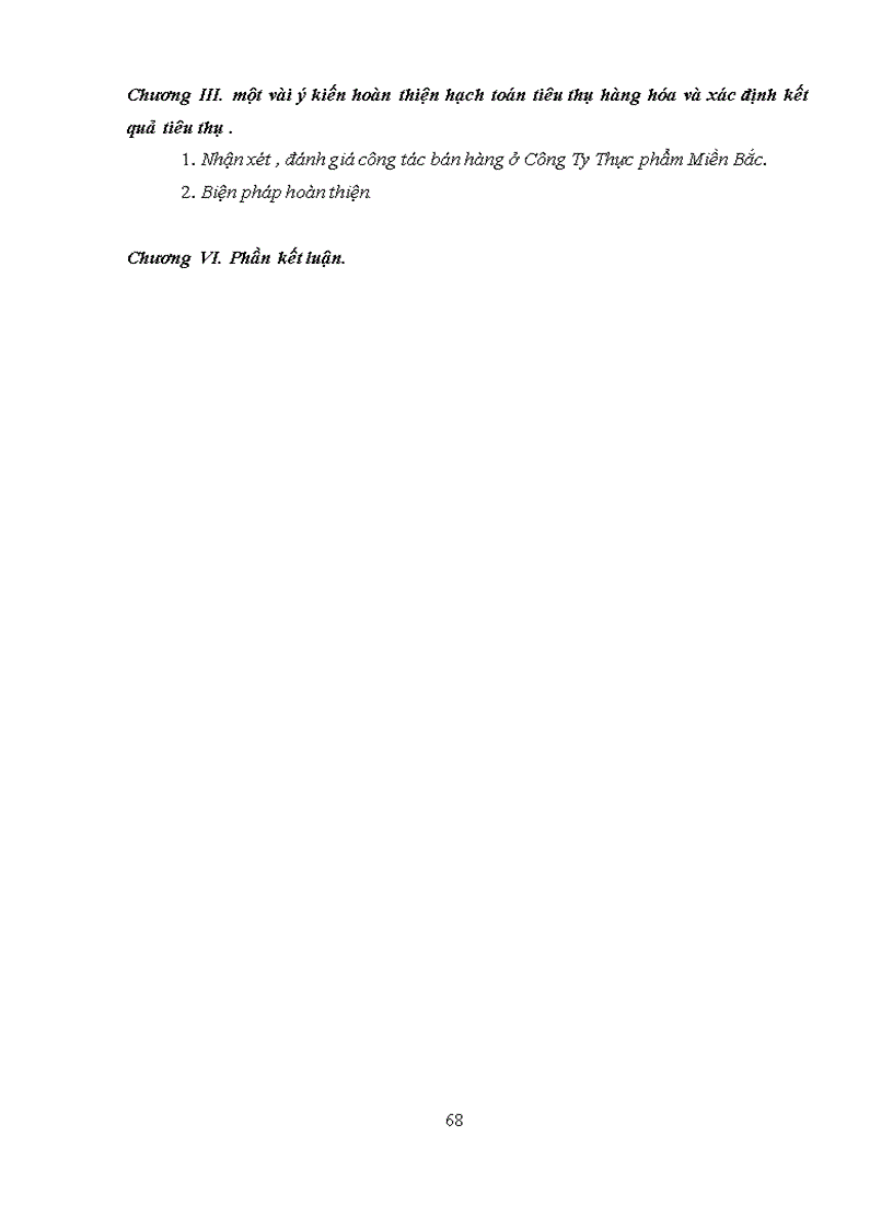 image for page Hạch toán tiêu thụ hàng hóa và xác định kết quả tiêu thụ ở Công Ty Thực phẩm Miền Bắc