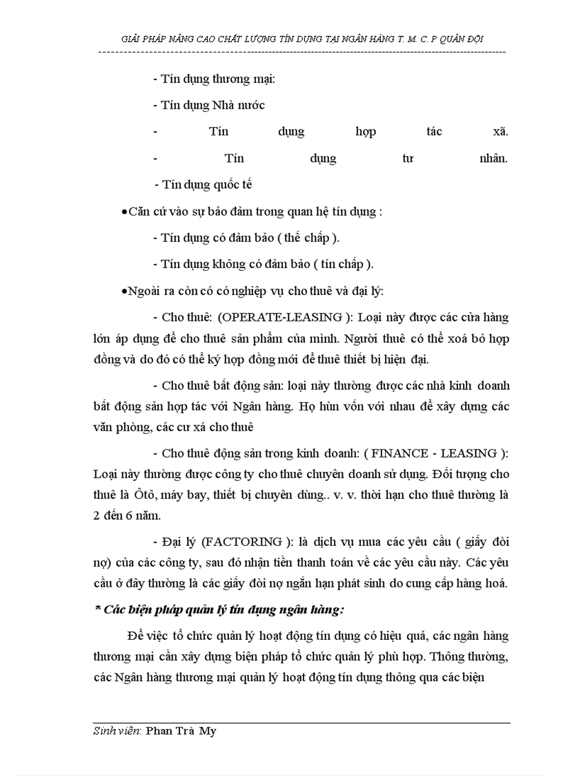 image for page Giải pháp nâng cao chất lượng tín dụng tại Ngân hàng thương mại cổ phần Quân đội