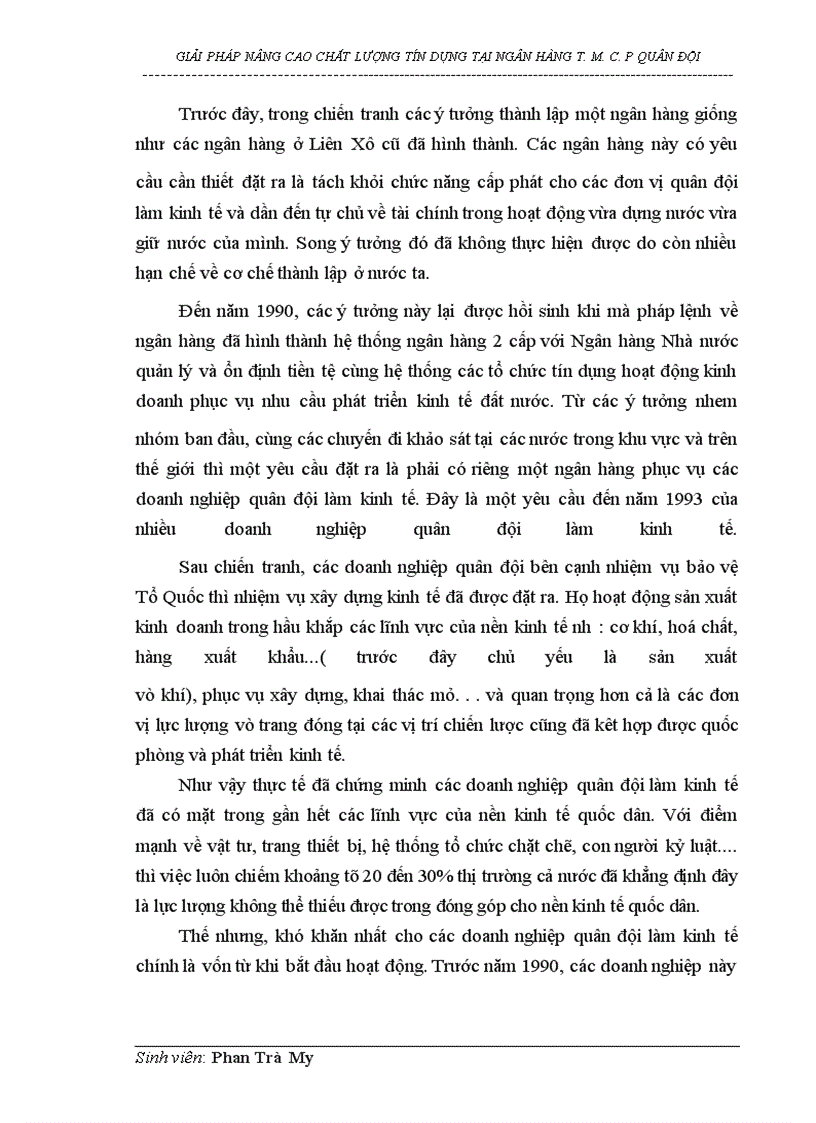 image for page Giải pháp nâng cao chất lượng tín dụng tại Ngân hàng thương mại cổ phần Quân đội