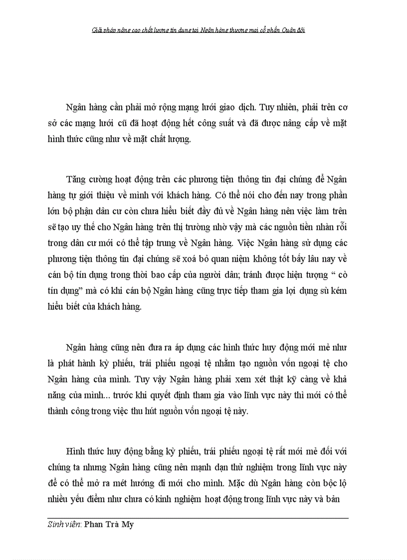 image for page Giải pháp nâng cao chất lượng tín dụng tại Ngân hàng thương mại cổ phần Quân đội