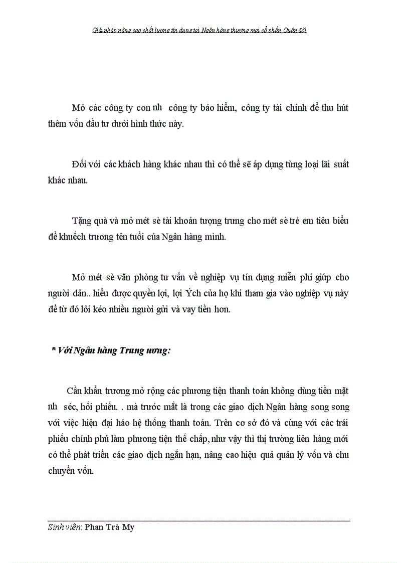 image for page Giải pháp nâng cao chất lượng tín dụng tại Ngân hàng thương mại cổ phần Quân đội