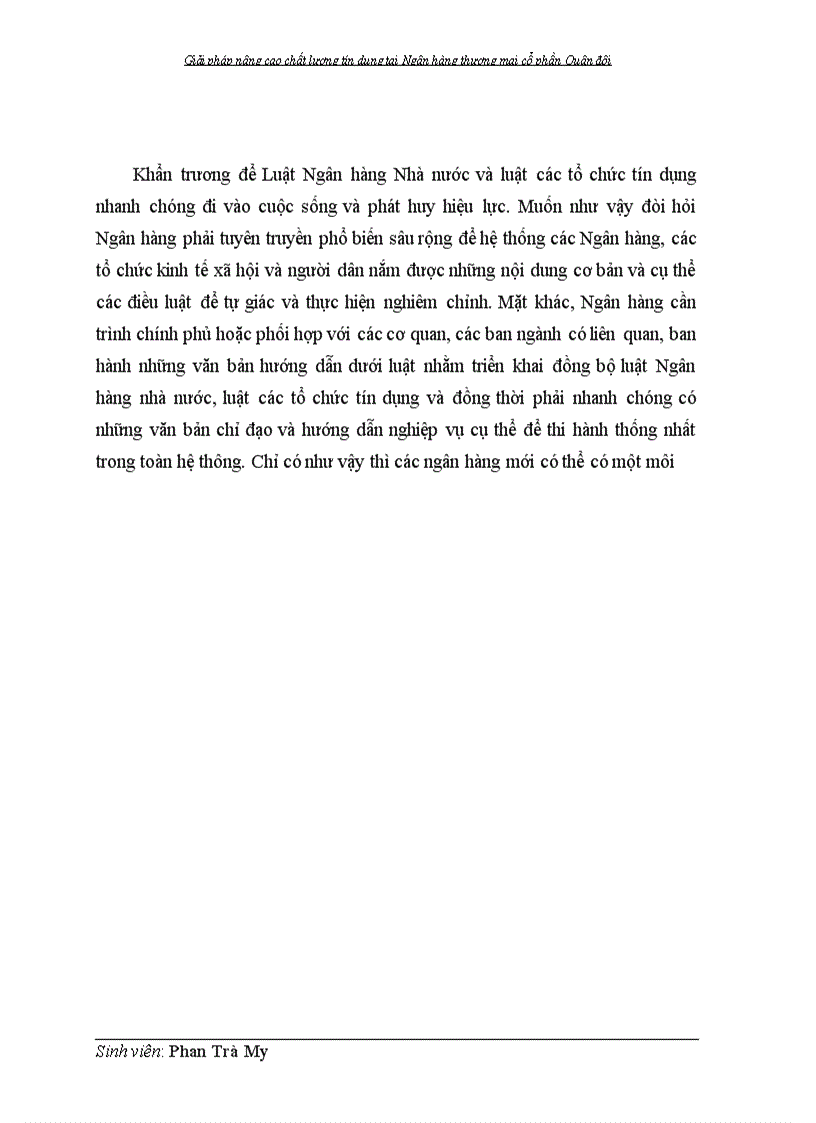 image for page Giải pháp nâng cao chất lượng tín dụng tại Ngân hàng thương mại cổ phần Quân đội