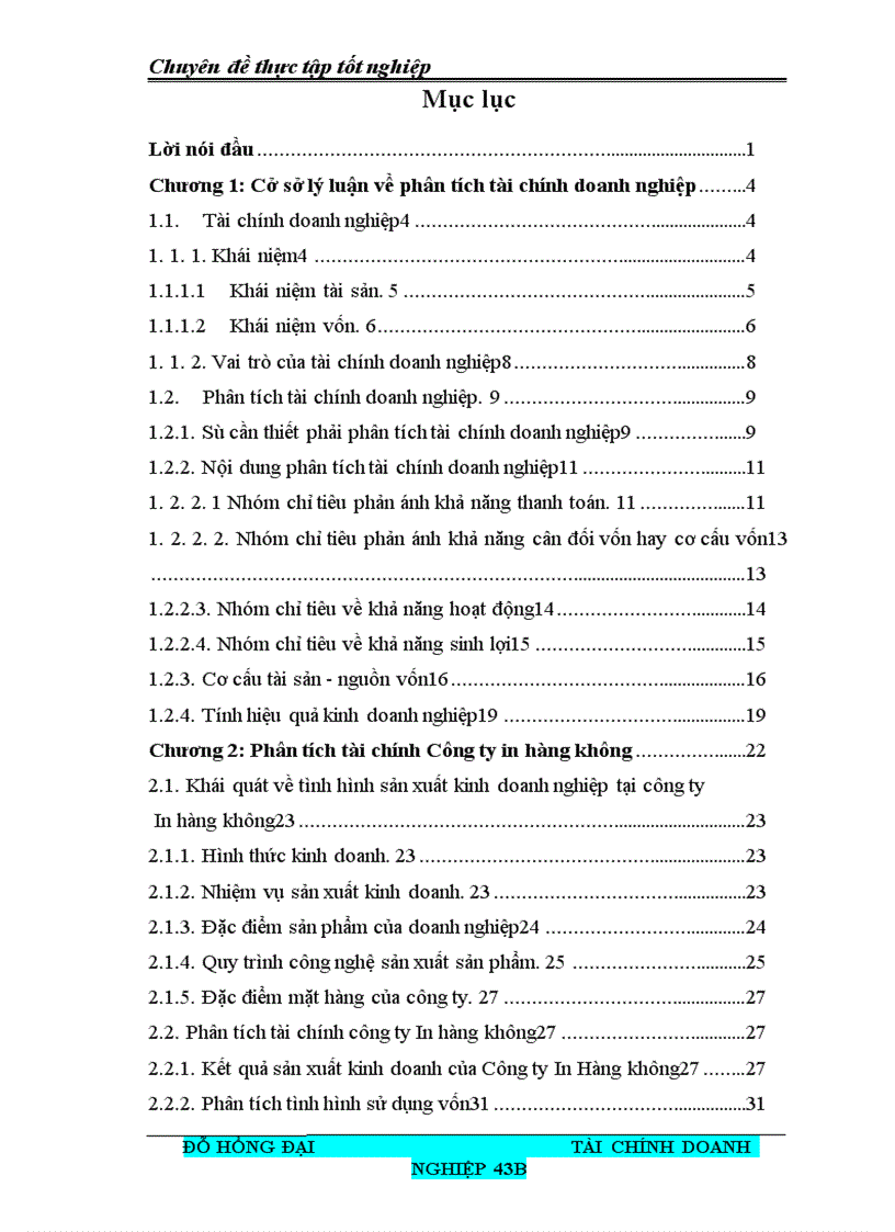 image for page Phân tích tài chính Công ty In hàng không