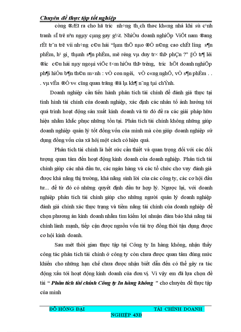 image for page Phân tích tài chính Công ty In hàng không