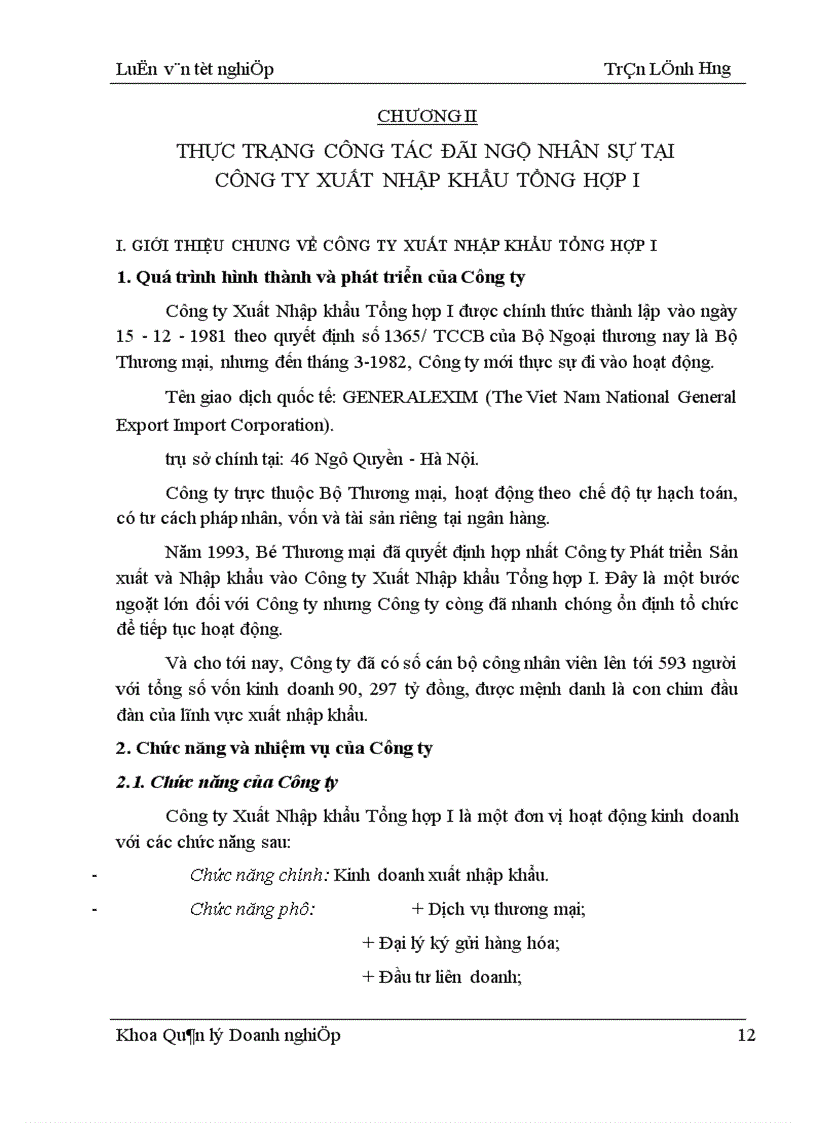 image for page Một số giải pháp nhằm nâng cao chất lượng đãi ngộ nhân sự ở Công ty Xuất Nhập khẩu Tổng hợp I - Bộ Thương mại