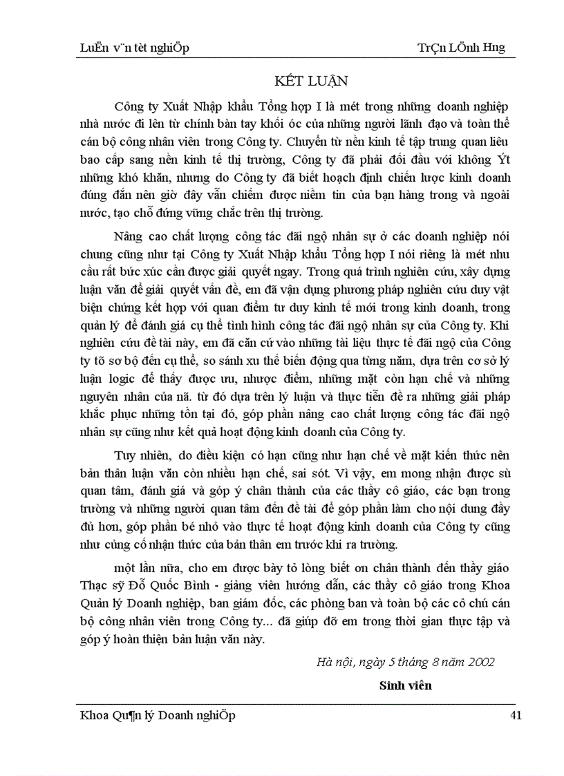 image for page Một số giải pháp nhằm nâng cao chất lượng đãi ngộ nhân sự ở Công ty Xuất Nhập khẩu Tổng hợp I - Bộ Thương mại